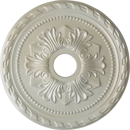 Ekena Millwork Palmetto Ceiling Medallion (Fits Canopies up to 5"), 20 7/8"OD x 3 5/8"ID x 1 5/8"P, Flash Blue CM20PMFBS
